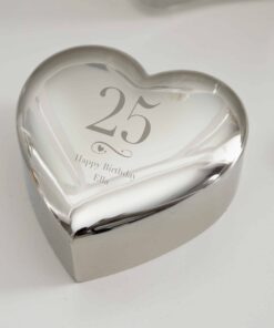 Personalised Birthday Big Age Heart Trinket Box