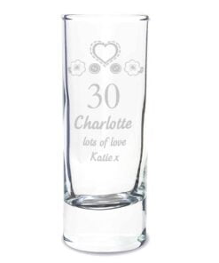 Personalised Birthday Craft Shot Glass Engraved