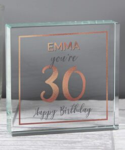 Personalised Birthday Rose Gold Crystal Token