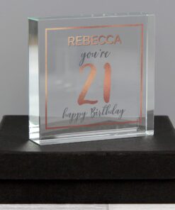 Personalised Birthday Rose Gold Crystal Token