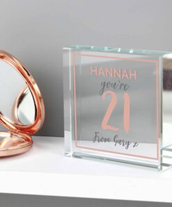 Personalised Birthday Rose Gold Crystal Token