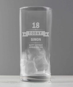 Personalised Birthday Star Hi Ball Glass