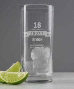 Personalised Birthday Star Hi Ball Glass