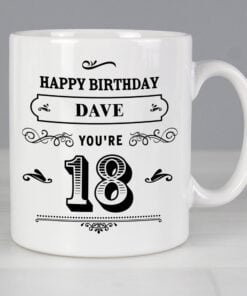 Personalised Birthday Vintage Typography Mug