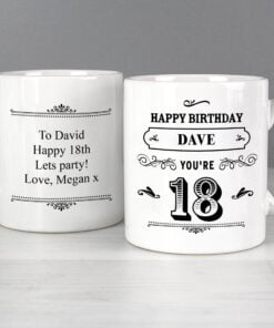 Personalised Birthday Vintage Typography Mug