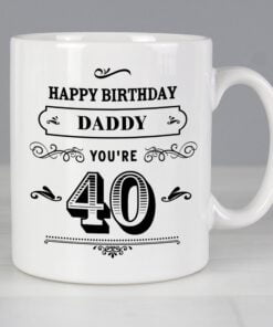 Personalised Birthday Vintage Typography Mug