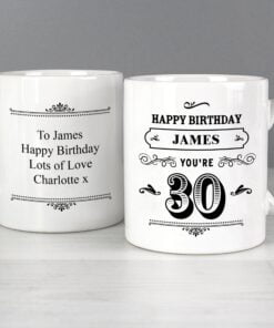 Personalised Birthday Vintage Typography Mug