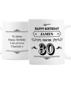 Personalised Birthday Vintage Typography Mug