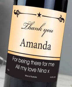 Personalised Black Border Red Wine