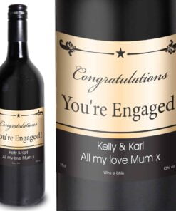 Personalised Black Border Red Wine
