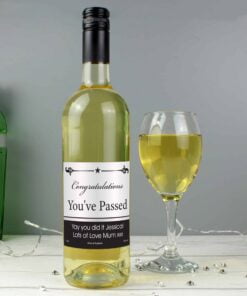 Personalised Black Border White Wine