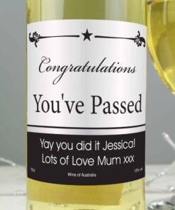 Personalised Black Border White Wine