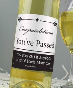 Personalised Black Border White Wine