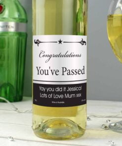 Personalised Black Border White Wine