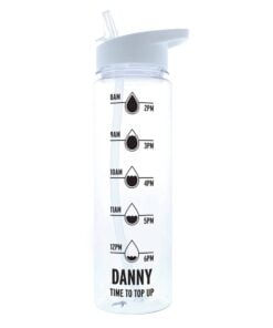 Personalised Black ‘Hydration Tracker’ Island Water Bottle