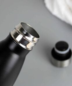Personalised Black Metal Insulated Drinks Bottle