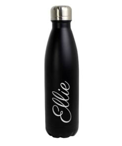 Personalised Black Metal Insulated Drinks Bottle