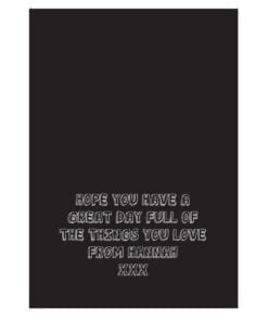 Personalised Black & White Mini Card