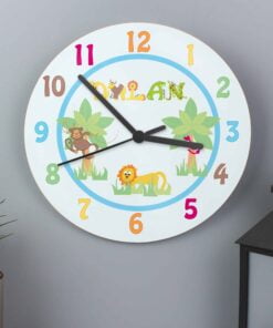 Personalised Blue Animal Alphabet Clock