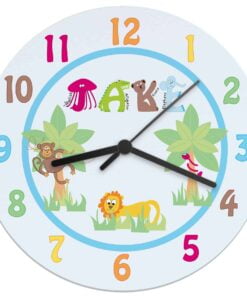 Personalised Blue Animal Alphabet Clock