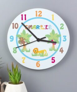 Personalised Blue Animal Alphabet Clock