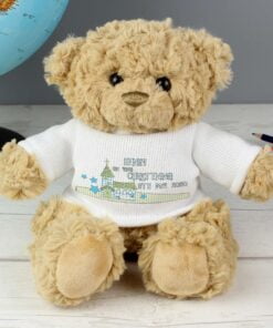 Personalised Blue Church Message Teddy Bear
