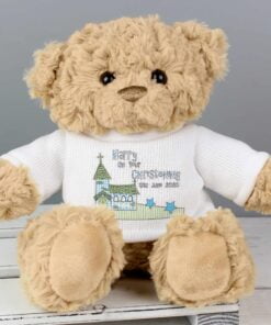 Personalised Blue Church Message Teddy Bear
