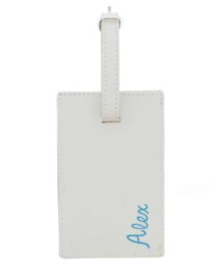 Personalised Blue Name Cream Luggage Tag