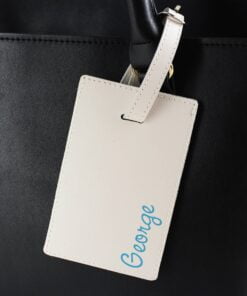 Personalised Blue Name Cream Luggage Tag