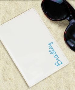 Personalised Blue Name Island Cream Passport Holder