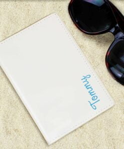Personalised Blue Name Island Cream Passport Holder