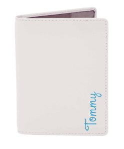 Personalised Blue Name Island Cream Passport Holder