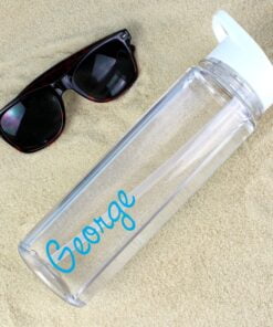 Personalised Blue Name Island Water Bottle