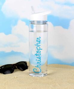Personalised Blue Name Island Water Bottle