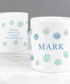 Personalised Blue Spot Mug