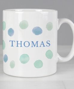 Personalised Blue Spot Mug