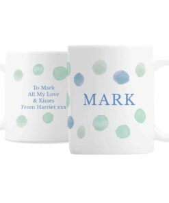 Personalised Blue Spot Mug