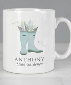 Personalised Blue Wellies Mug