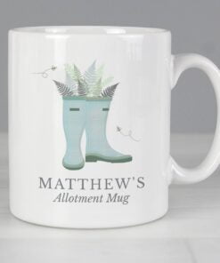Personalised Blue Wellies Mug