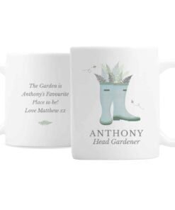 Personalised Blue Wellies Mug