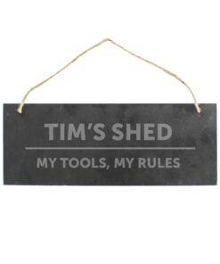 Personalised Bold Design Hanging Slate Plaque
