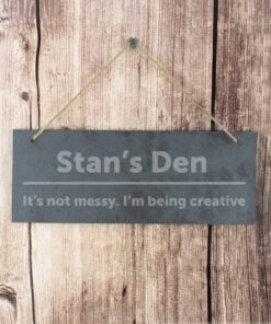 Personalised Bold Design Hanging Slate Plaque
