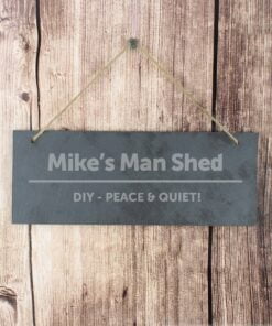 Personalised Bold Design Hanging Slate Plaque