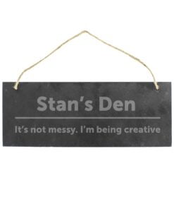 Personalised Bold Design Hanging Slate Plaque