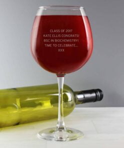 Personalised Bold Statement Bottle of Wine Glass