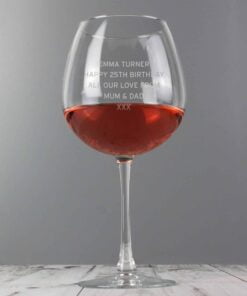 Personalised Bold Statement Bottle of Wine Glass