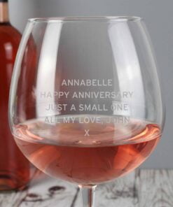 Personalised Bold Statement Bottle of Wine Glass