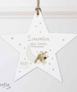 Personalised Boofle Baby Wooden Star Decoration