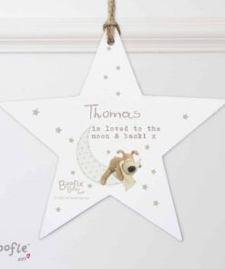 Personalised Boofle Baby Wooden Star Decoration