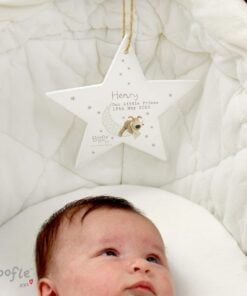 Personalised Boofle Baby Wooden Star Decoration